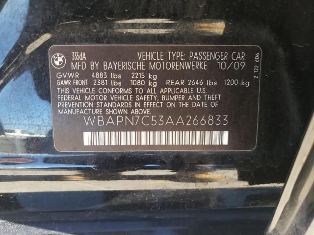 2010 BMW 335 D WBAPN7C53AA266833