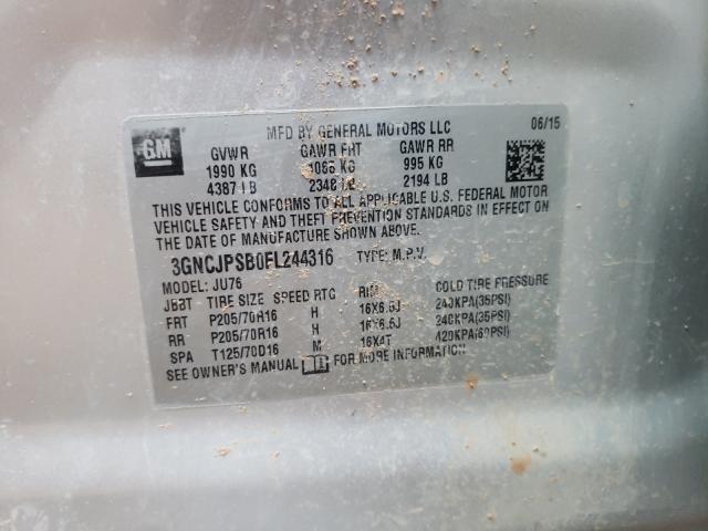 2015 CHEVROLET TRAX 1LS 3GNCJPSB0FL244316