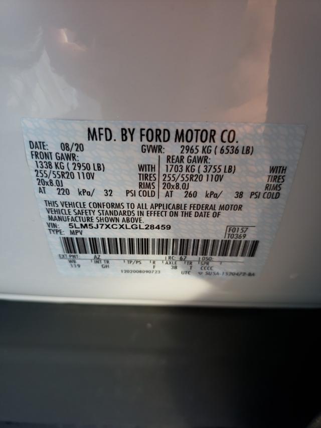 2020 LINCOLN AVIATOR RE 5LM5J7XCXLGL28459