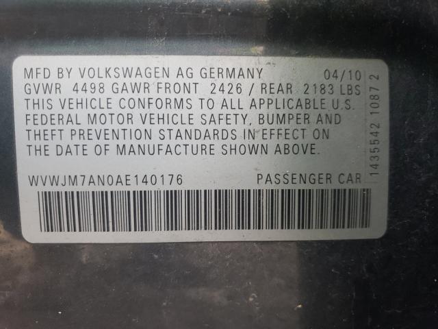 2010 VOLKSWAGEN PASSAT KOM WVWJM7AN0AE140176