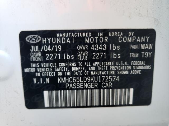 2019 HYUNDAI IONIQ KMHC65LD9KU172574