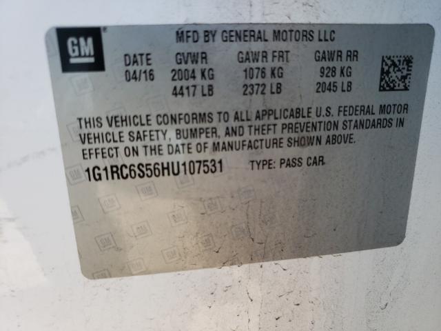 VIN 1G1RC6S56HU107531 2017 Chevrolet Volt, LT no.10