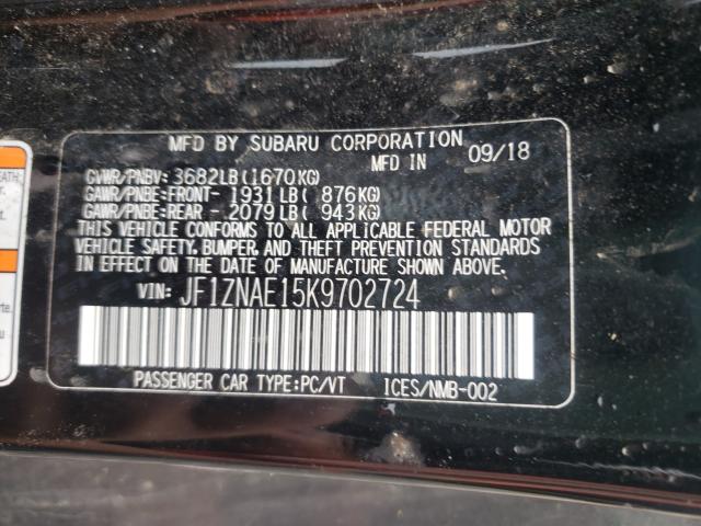 2019 TOYOTA 86 GT JF1ZNAE15K9702724