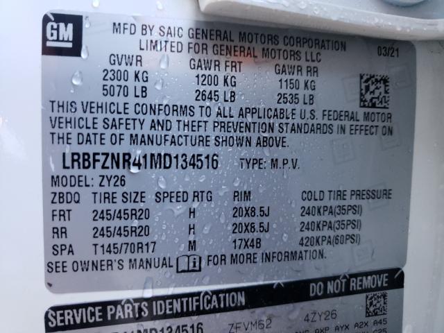 2021 BUICK ENVISION E LRBFZNR41MD134516
