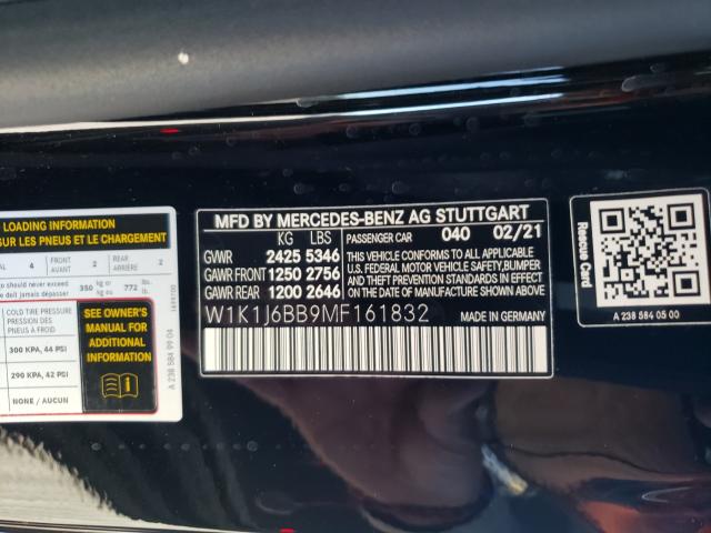 2021 MERCEDES-BENZ E AMG 53 W1K1J6BB9MF161832