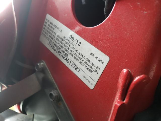 2014 YAMAHA FZ6 R JYARJ18E4EA012787