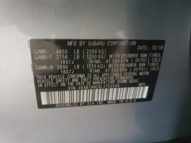 2020 SUBARU OUTBACK LI 4S4BTANC8L3152549