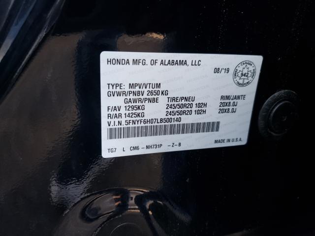 2020 HONDA PILOT ELIT 5FNYF6H07LB500140