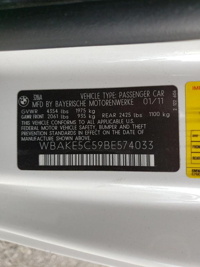 2011 BMW 323 I WBAKE5C59BE574033