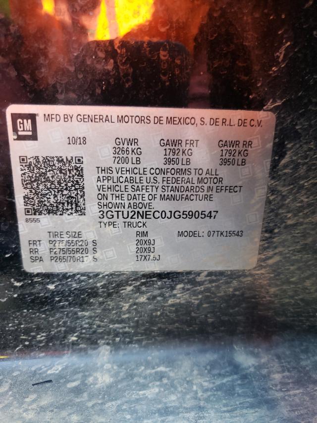 2018 GMC SIERRA 3GTU2NEC0JG590547