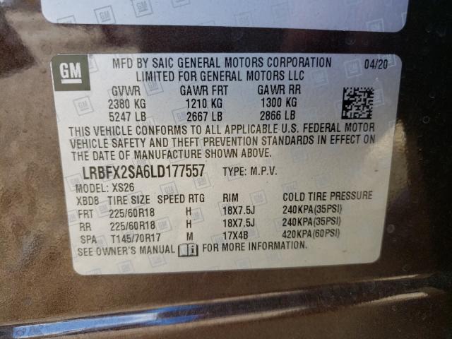 2020 BUICK ENVISION LRBFX2SA6LD177557