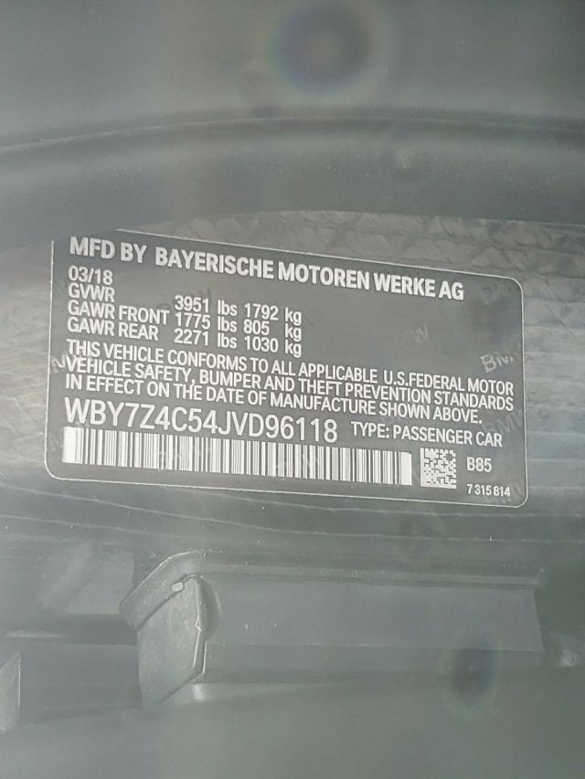 2018 BMW I3 REX WBY7Z4C54JVD96118