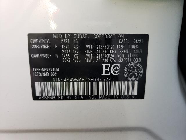2021 SUBARU ASCENT TOU 4S4WMARD2M3446290