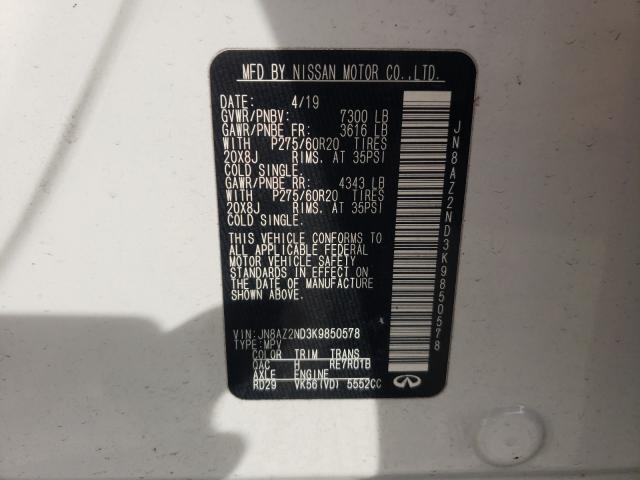 2019 INFINITI QX80 LUXE JN8AZ2ND3K9850578