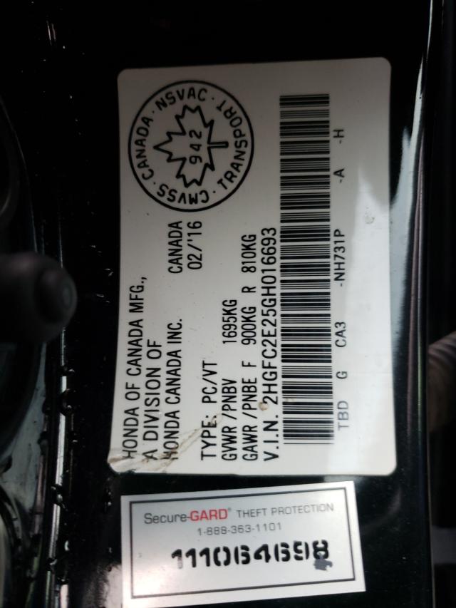 2016 HONDA CIVIC DX 2HGFC2E25GH016693