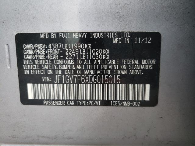 2013 SUBARU IMPREZA WR JF1GV7F6XDG015015