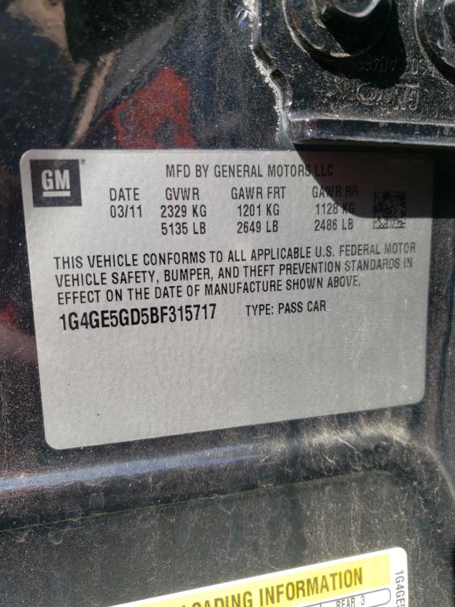 2011 BUICK LACROSSE C 1G4GE5GD5BF315717