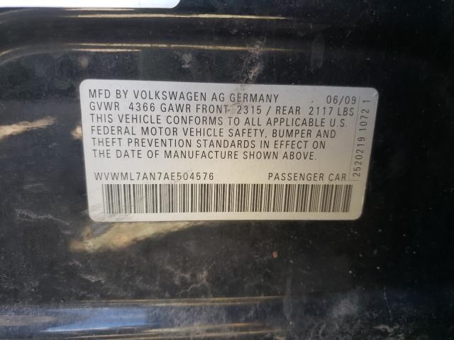 2010 VOLKSWAGEN PASSAT WVWML7AN7AE504576