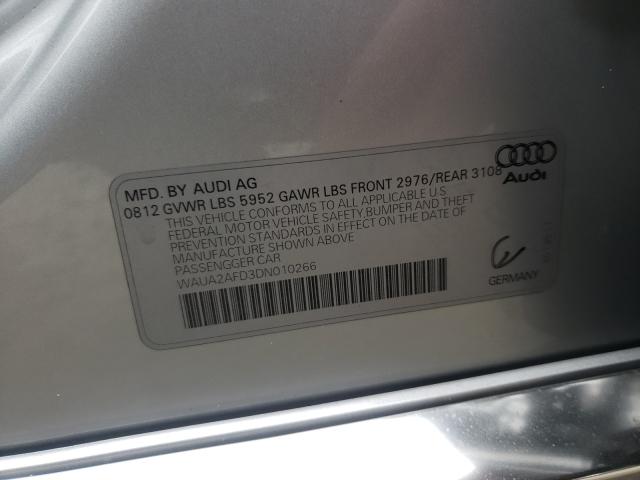 2013 AUDI A8 QUATTRO WAUA2AFD3DN010266