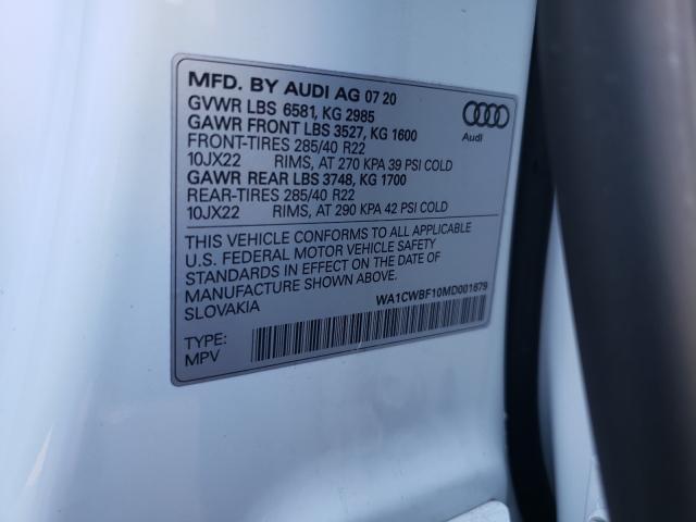 2021 AUDI SQ8 PRESTI WA1CWBF10MD001679