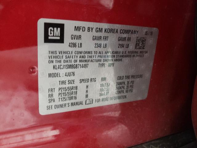 2016 BUICK ENCORE SPO KL4CJ1SM8GB714497