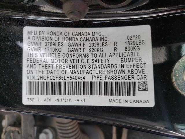 2HGFC2F65LH540454 HONDA CIVIC 2020