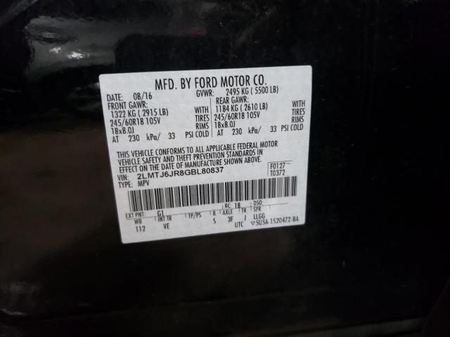 2016 LINCOLN MKX PREMIE 2LMTJ6JR8GBL80837