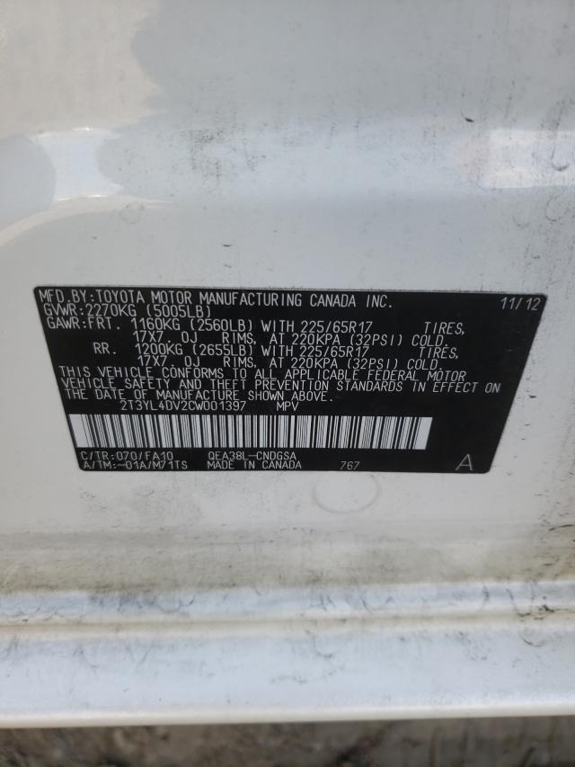 2012 TOYOTA RAV4 EV 2T3YL4DV2CW001397