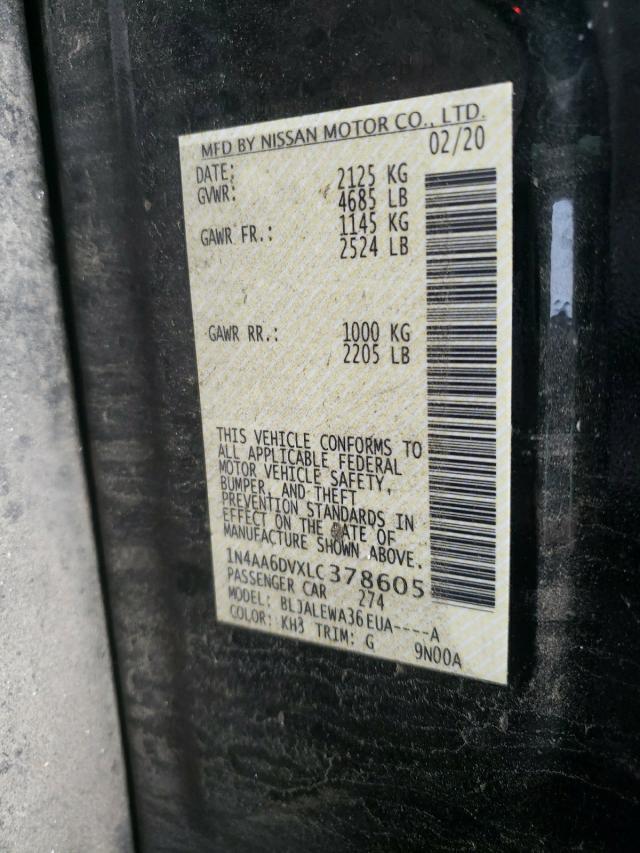 2020 NISSAN MAXIMA SL 1N4AA6DVXLC378605