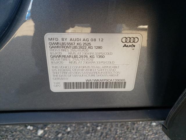 2012 AUDI Q5 PRESTIG WA1WKAFP9CA139065