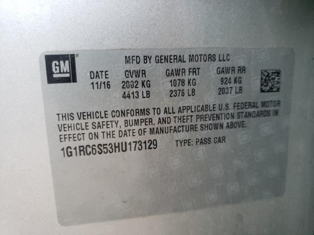 VIN 1G1RC6S53HU173129 2017 Chevrolet Volt, LT no.10