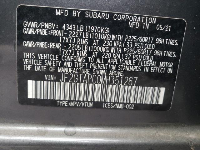 JF2GTAPC0MH351267 Subaru Crosstrek Premium