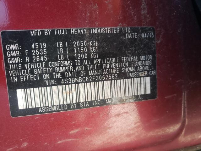 4S3BNBC62F3062562 Subaru Legacy 2.5i Premium