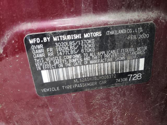 2020 MITSUBISHI MIRAGE LE ML32A5HJ8LH008372