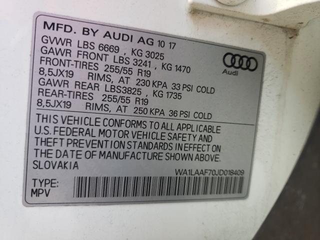 VIN WA1LAAF70JD018409 2018 Audi Q7, Premium Plus no.10