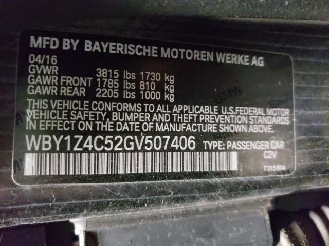 2016 BMW I3 REX WBY1Z4C52GV507406