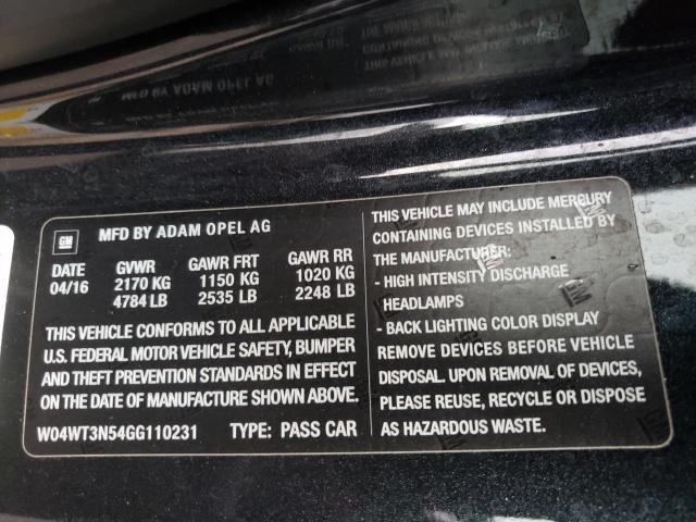 2016 BUICK CASCADA PR W04WT3N54GG110231