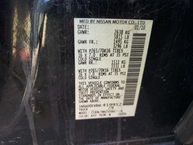 2010 NISSAN FRONTIER C 1N6AD0EV8AC419952