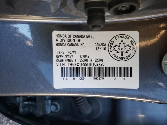2017 HONDA CIVIC TOUR 2HGFC1F98HH102720