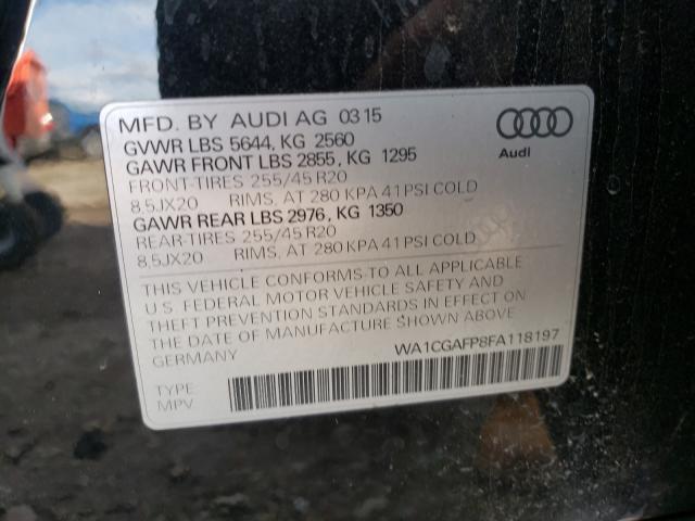 2015 AUDI SQ5 PREMIU WA1CGAFP8FA118197