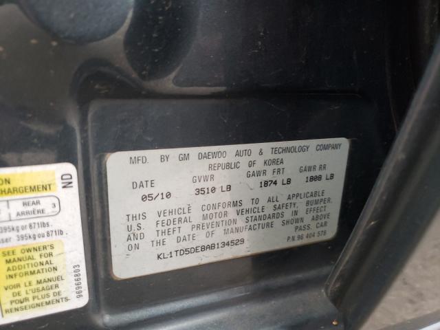 2010 CHEVROLET AVEO KL1TD5DE8AB134529