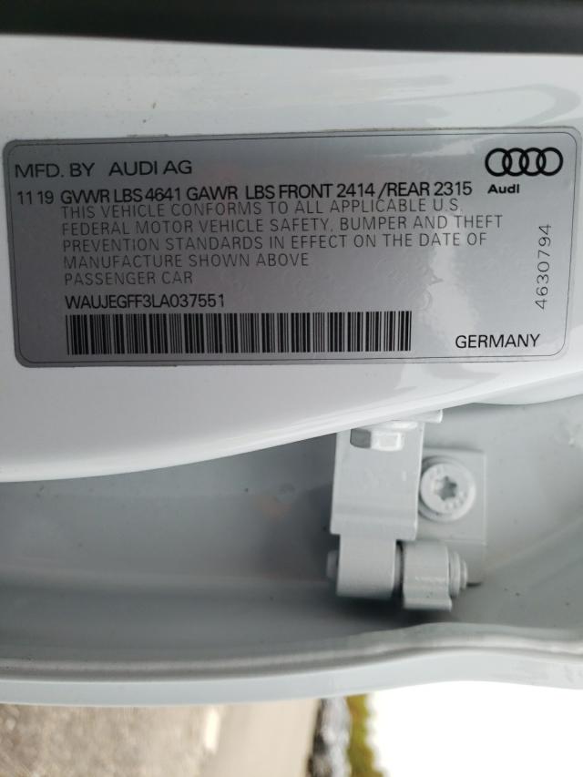 2020 AUDI A3 S-LINE WAUJEGFF3LA037551
