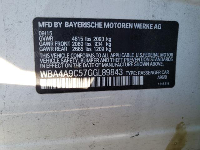 2016 BMW 428 I GRAN WBA4A9C57GGL89843