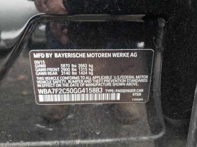 2016 BMW 750I XDRIV WBA7F2C50GG415883