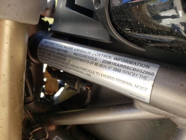 2012 DUCATI MONSTER 11 ZDM1RARR6CB052960