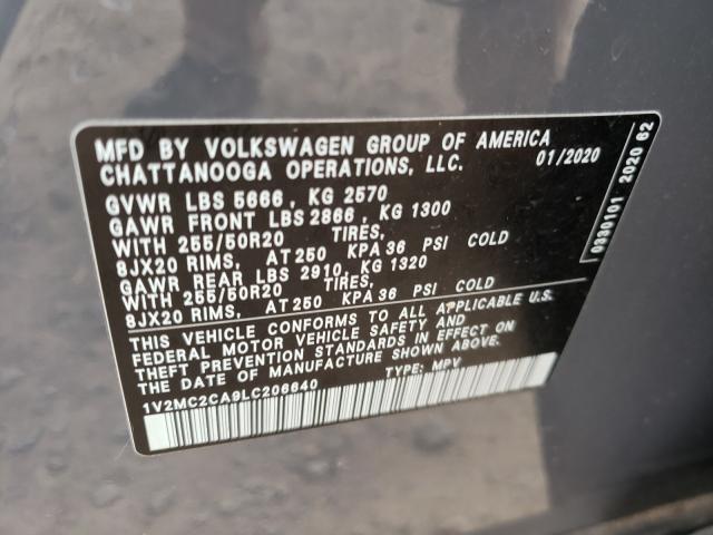2020 VOLKSWAGEN ATLAS CROS 1V2MC2CA9LC206640