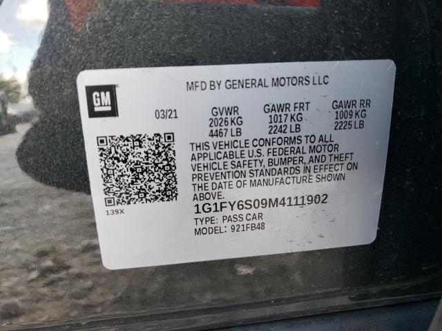 2021 CHEVROLET BOLT EV LT 1G1FY6S09M4111902
