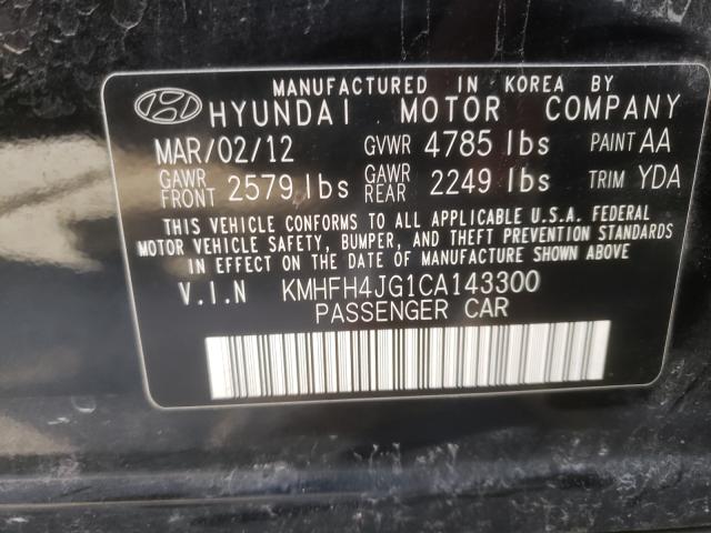 2012 HYUNDAI AZERA GLS KMHFH4JG1CA143300