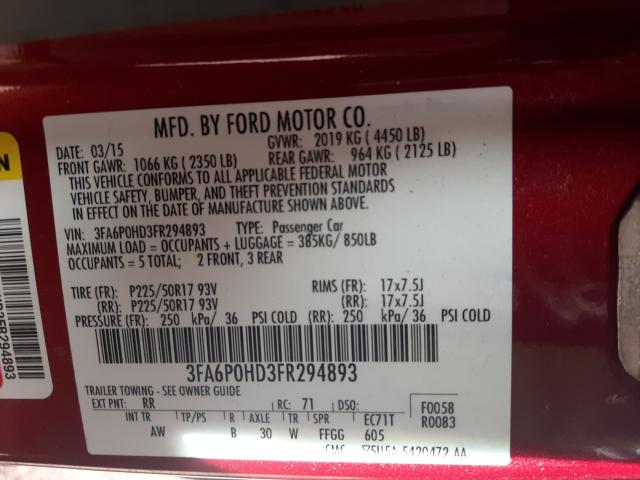 2015 FORD FUSION SE 3FA6P0HD3FR294893