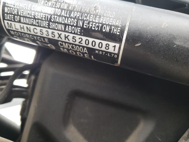 2019 HONDA CMX300 A MLHNC535XK5200081